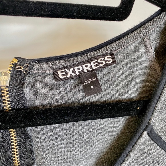 Express Bodycon Dress with Piping | Gray - Picture 2 of 3